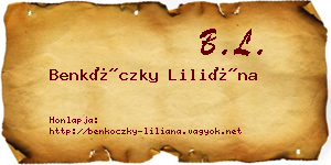 Benkóczky Liliána névjegykártya